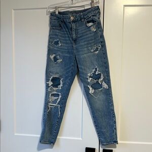 American Eagle High-Rise Distressed Jeggings in Lightwash 🆕
